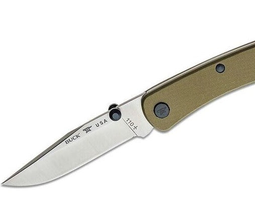 Buck USA 110 Folding Hunter Slim Pro TRX Knife, Stainless Hndl, S30V Steel - NIB