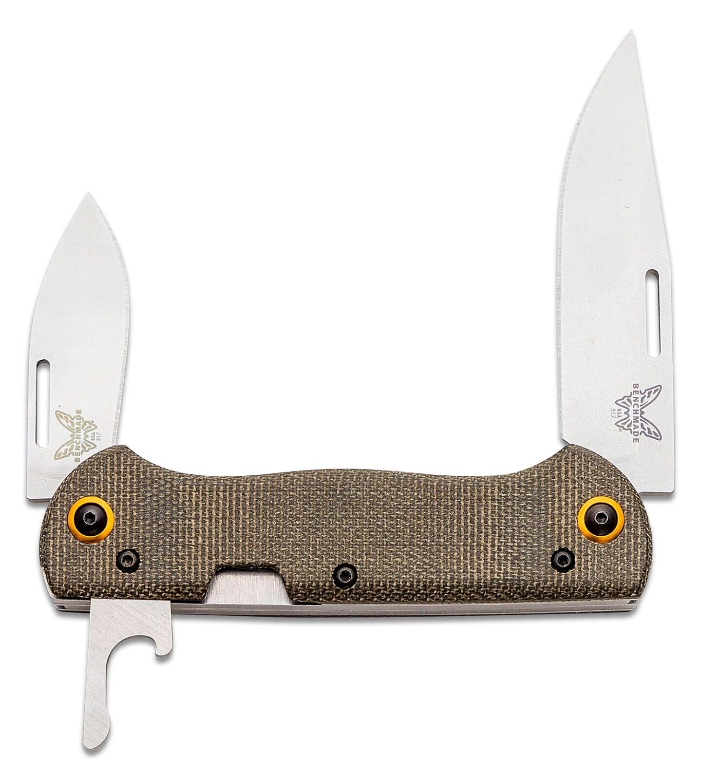 Benchmade 317-1 Weekender-CPM-S30V Steel/Clip Point Blade/Green Micarta Handle