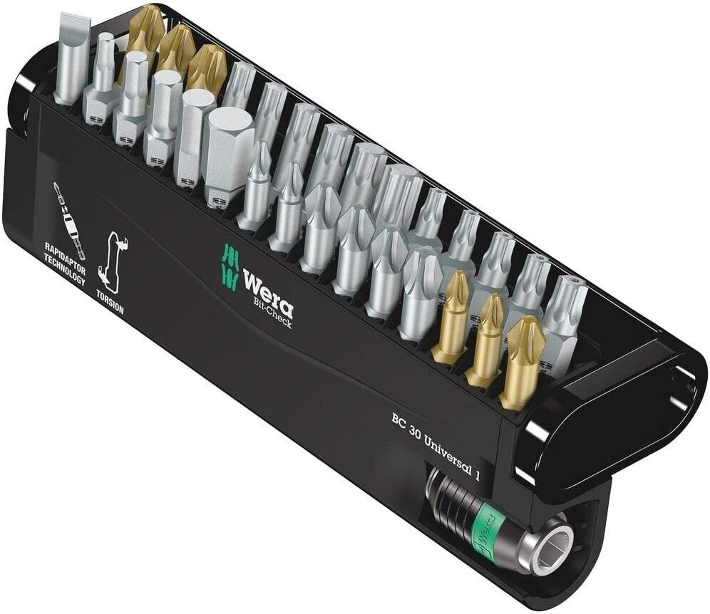 Wera BC Universal Rapidaptor Bit-Check, 30-Piece Set MULTI