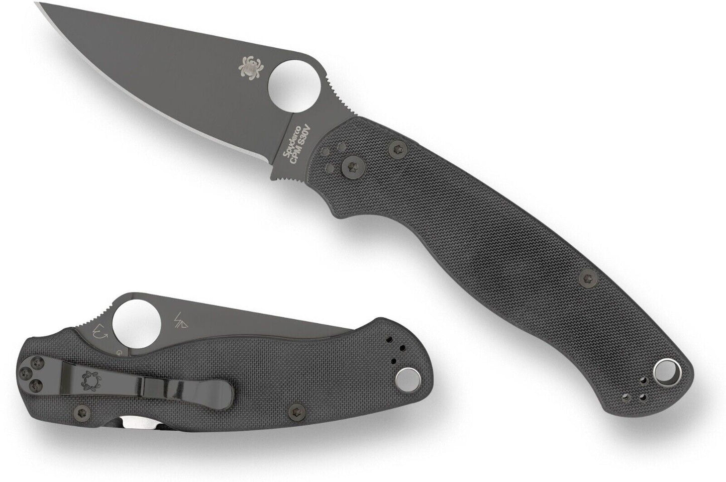 Spyderco Paramilitary 2 Knife 3-7/16" CPM-S45VN Black Blade, Black G10 Handle