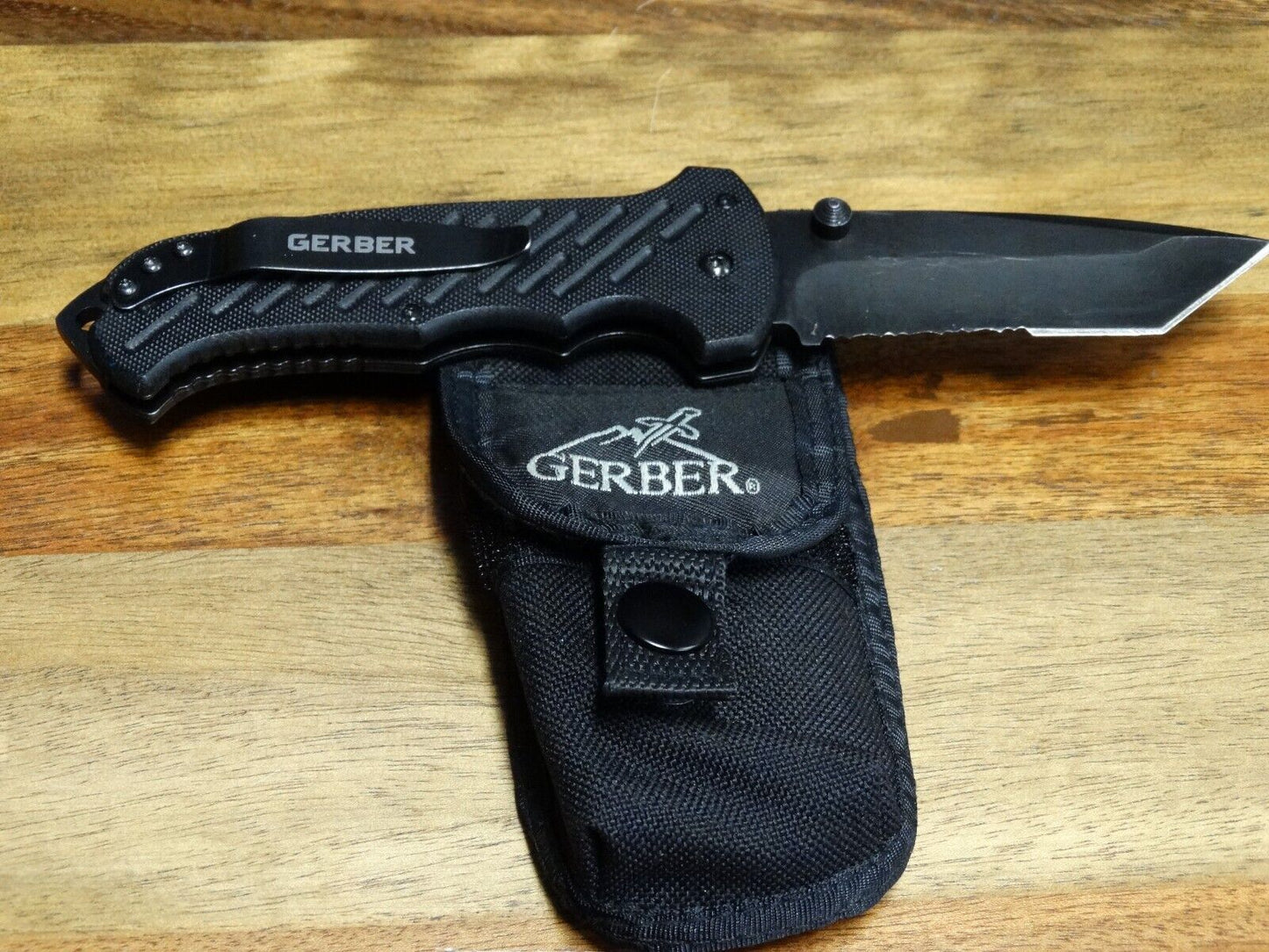 Gerber 06 FAST Assisted Folding Knife 3.8" Black Tanto Combo Blade, G10 Handles