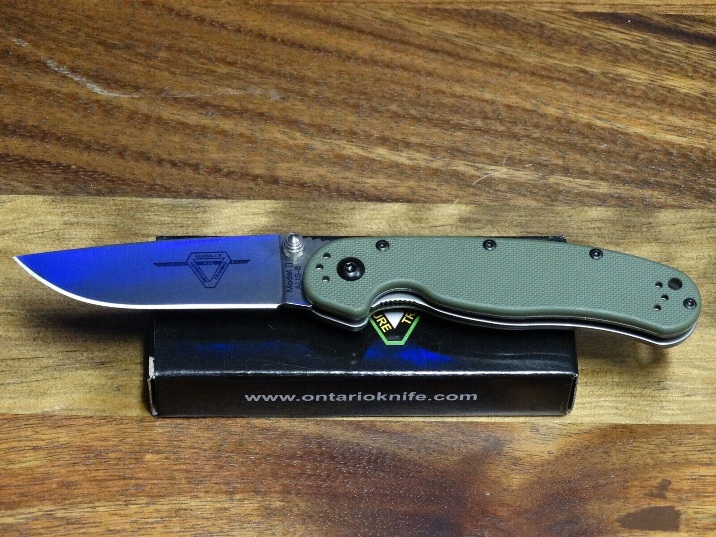 Ontario RAT Model 2 Folding 3.0" Satin Plain Blade, Olive Drab Nylon Handles