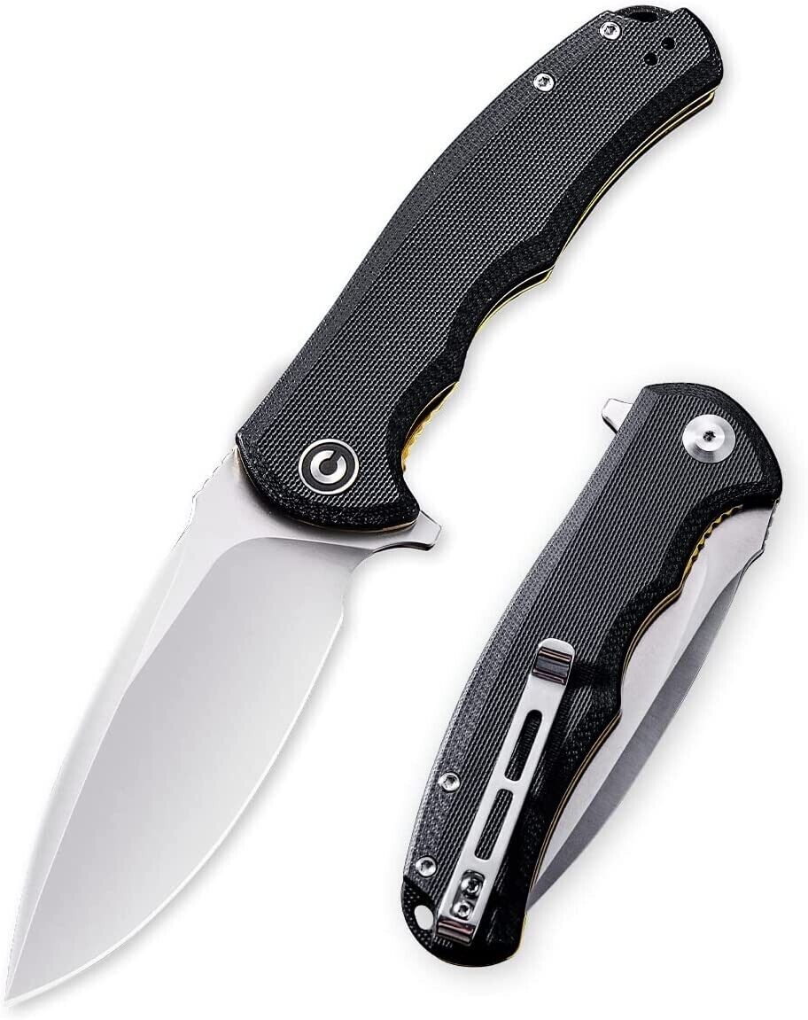 CIVIVI Folding Pocket Knives- Praxis Flipper Liner Lock Knife, 3.75" Satin Blade