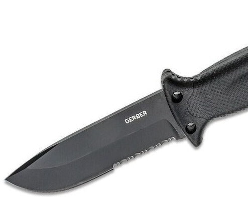 Gerber LMF II Infantry Fixed 4.84" Combo Blade, Black, Glass Filled Nylon Handle