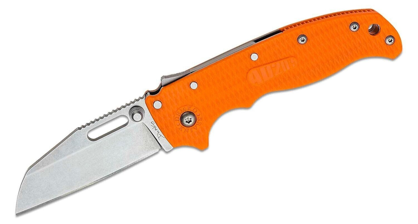 NEW Andrew Demko AD20.5 Shark Lock Knife 3" K110 D2 Orange Grivory Scales