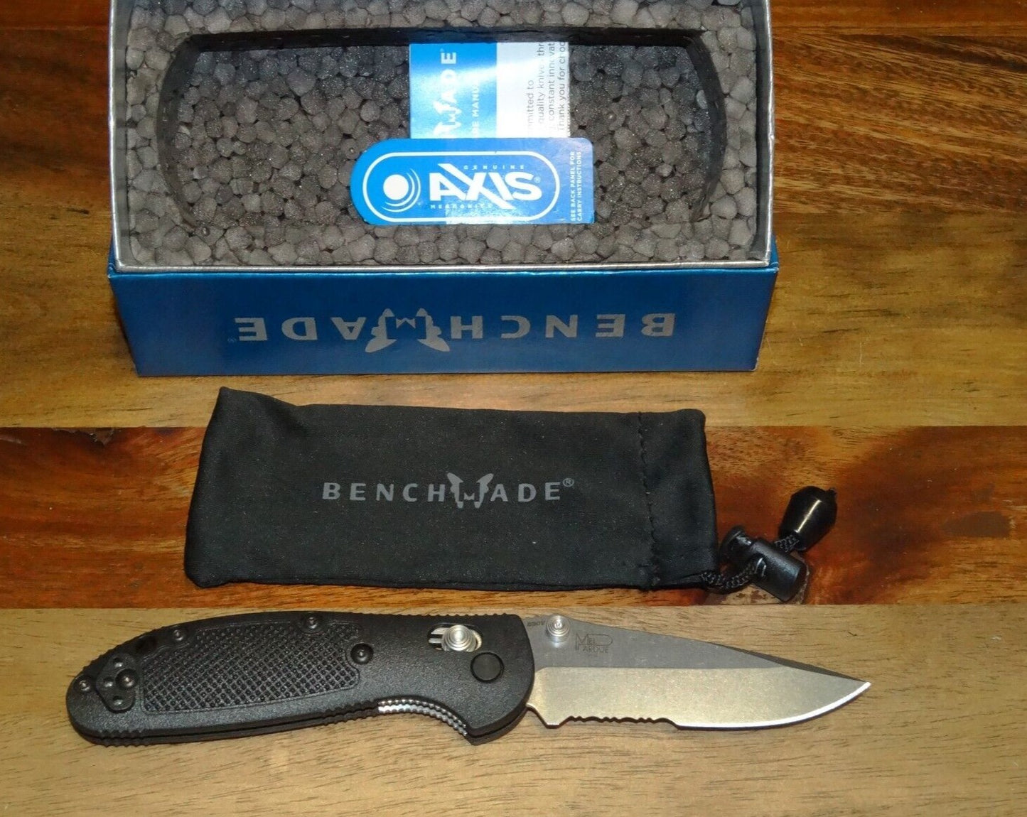 Benchmade Mini Griptilian 556S-S30V 2.91" Combo Edge Drop Pt CPM-S30V GFN Handle