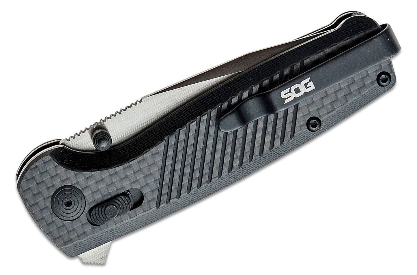 NEW SOG Terminus XR Flipper Knife 2.95" Satin S35VN Carbon Fiber and G10 Handles