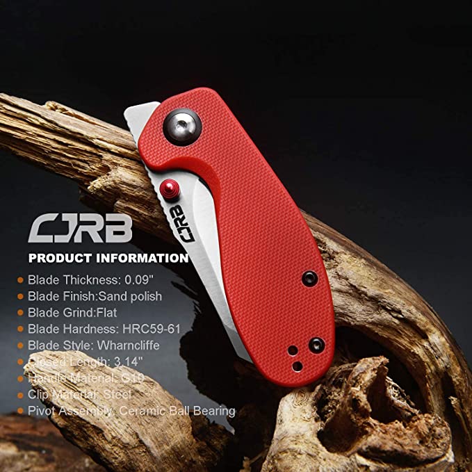 CJRB Maileah Linerlock Red G10 Folding AR-RPM9 Stainless Pocket Knife 1918REF