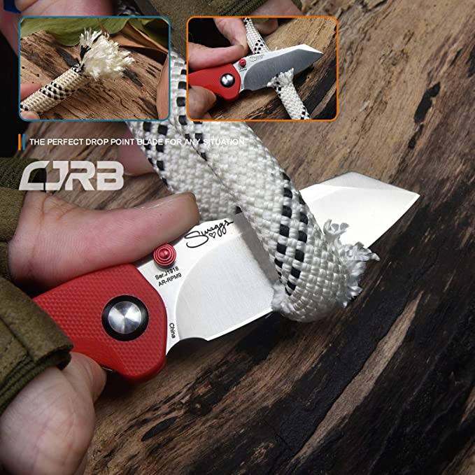 CJRB Maileah Linerlock Red G10 Folding AR-RPM9 Stainless Pocket Knife 1918REF